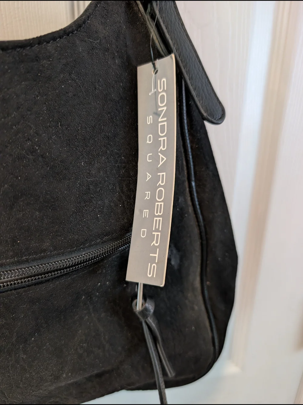 NWT Sondra Roberts Squared Hobo Style Bag In Black